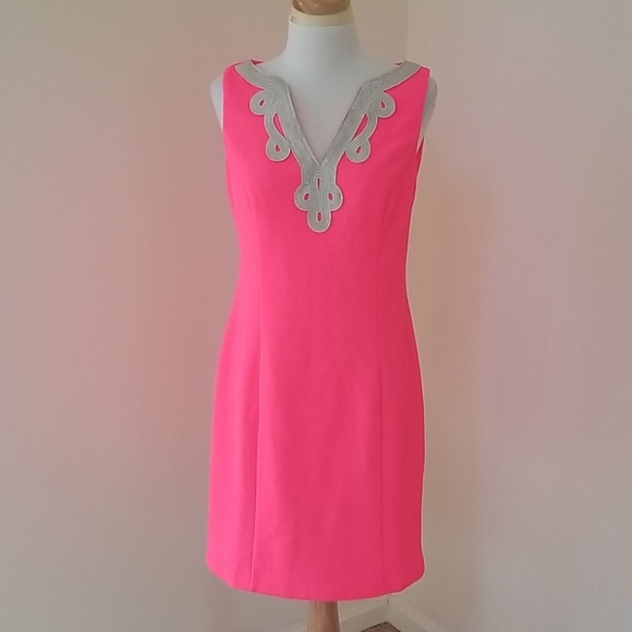 VINCE CAMUTO size 6 neon pink sleeveless dress - Picture 1 of 8